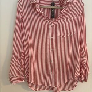 NWT. New With Tags. Never worn. Excellent condition.  Red, White Striped Shirt.